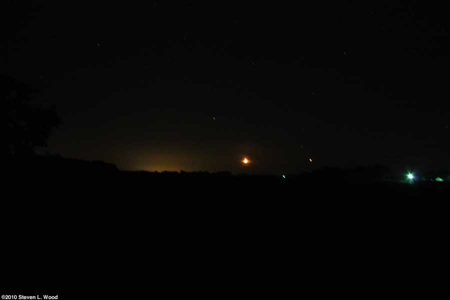 Glow of oil refinery