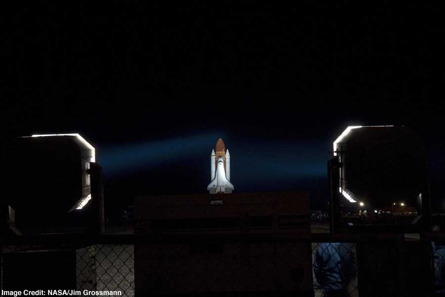 Endeavour on the pad