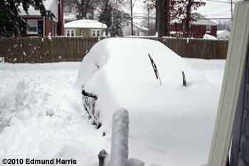 Snow on car