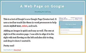 Google Page Creator
